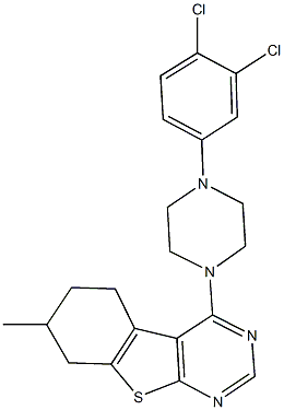 4-[4-(3,4-dichlorophenyl)piperazin-1-yl]-7-methyl-5,6,7,8-tetrahydro[1]benzothieno[2,3-d]pyrimidine Structure