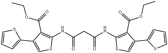 N~1~,N~2~-bis(3-(ethoxycarbonyl)-2',5-bithien-2-yl)malonamide 结构式