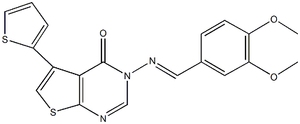 3-[(3,4-dimethoxybenzylidene)amino]-5-(2-thienyl)thieno[2,3-d]pyrimidin-4(3H)-one Structure