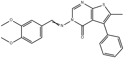 3-[(3,4-dimethoxybenzylidene)amino]-6-methyl-5-phenylthieno[2,3-d]pyrimidin-4(3H)-one Structure