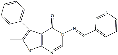 6-methyl-5-phenyl-3-[(3-pyridinylmethylene)amino]thieno[2,3-d]pyrimidin-4(3H)-one,379245-14-4,结构式