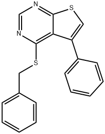 benzyl 5-phenylthieno[2,3-d]pyrimidin-4-yl sulfide Struktur