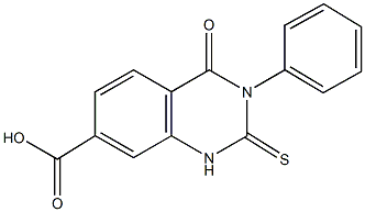 4-oxo-3-phenyl-2-thioxo-1,2,3,4-tetrahydro-7-quinazolinecarboxylic acid Struktur