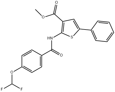 methyl 2-{[4-(difluoromethoxy)benzoyl]amino}-5-phenylthiophene-3-carboxylate Structure