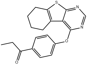 1-[4-(5,6,7,8-tetrahydro[1]benzothieno[2,3-d]pyrimidin-4-yloxy)phenyl]-1-propanone Structure