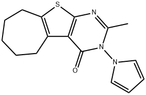 2-methyl-3-(1H-pyrrol-1-yl)-3,5,6,7,8,9-hexahydro-4H-cyclohepta[4,5]thieno[2,3-d]pyrimidin-4-one Structure