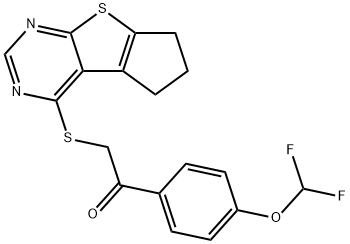 1-[4-(difluoromethoxy)phenyl]-2-(6,7-dihydro-5H-cyclopenta[4,5]thieno[2,3-d]pyrimidin-4-ylsulfanyl)ethanone|