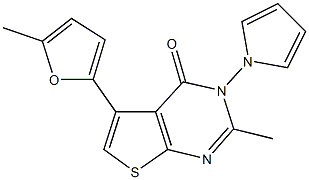 2-methyl-5-(5-methyl-2-furyl)-3-(1H-pyrrol-1-yl)thieno[2,3-d]pyrimidin-4(3H)-one Structure