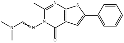 N,N-dimethyl-N'-(2-methyl-4-oxo-6-phenylthieno[2,3-d]pyrimidin-3(4H)-yl)imidoformamide,379247-94-6,结构式