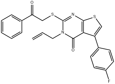 3-allyl-5-(4-fluorophenyl)-2-[(2-oxo-2-phenylethyl)sulfanyl]thieno[2,3-d]pyrimidin-4(3H)-one 结构式