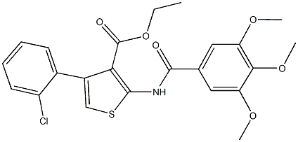 ethyl 4-(2-chlorophenyl)-2-[(3,4,5-trimethoxybenzoyl)amino]-3-thiophenecarboxylate Structure