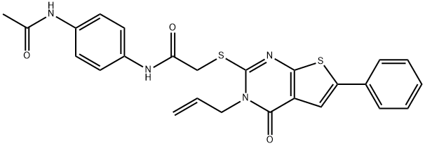 N-[4-(acetylamino)phenyl]-2-[(3-allyl-4-oxo-6-phenyl-3,4-dihydrothieno[2,3-d]pyrimidin-2-yl)sulfanyl]acetamide Struktur