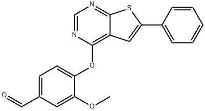 3-methoxy-4-[(6-phenylthieno[2,3-d]pyrimidin-4-yl)oxy]benzaldehyde Struktur