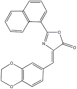 4-(2,3-dihydro-1,4-benzodioxin-6-ylmethylene)-2-(1-naphthyl)-1,3-oxazol-5(4H)-one,379250-05-2,结构式