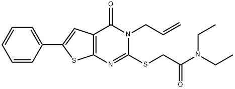 2-[(3-allyl-4-oxo-6-phenyl-3,4-dihydrothieno[2,3-d]pyrimidin-2-yl)sulfanyl]-N,N-diethylacetamide Struktur