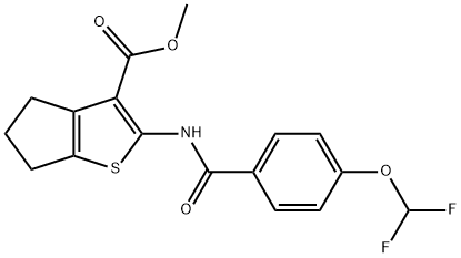 methyl 2-{[4-(difluoromethoxy)benzoyl]amino}-5,6-dihydro-4H-cyclopenta[b]thiophene-3-carboxylate Structure