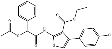 ethyl 2-{[(acetyloxy)(phenyl)acetyl]amino}-4-(4-chlorophenyl)-3-thiophenecarboxylate Structure