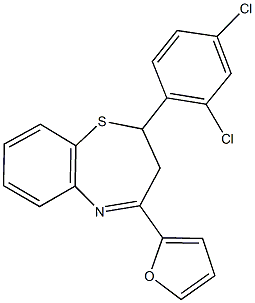 2-(2,4-dichlorophenyl)-4-(2-furyl)-2,3-dihydro-1,5-benzothiazepine Struktur