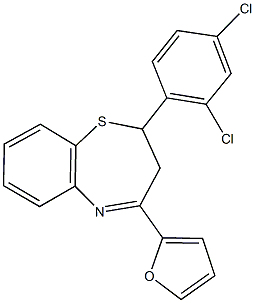 2-(2,4-dichlorophenyl)-4-(2-furyl)-2,3-dihydro-1,5-benzothiazepine,379253-45-9,结构式