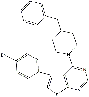 4-(4-benzylpiperidin-1-yl)-5-(4-bromophenyl)thieno[2,3-d]pyrimidine Structure