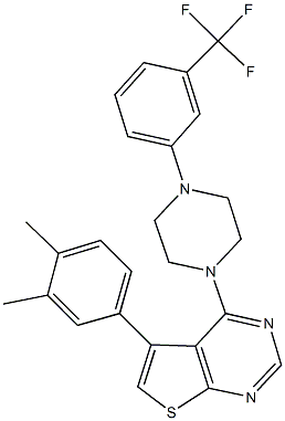 5-(3,4-dimethylphenyl)-4-{4-[3-(trifluoromethyl)phenyl]-1-piperazinyl}thieno[2,3-d]pyrimidine Structure