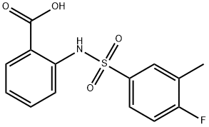 2-(4-氟-3-甲基苯磺酰胺)苯甲酸, 379254-41-8, 结构式