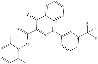 N-(2,6-dimethylphenyl)-3-oxo-3-phenyl-2-{[3-(trifluoromethyl)phenyl]hydrazono}propanamide Struktur
