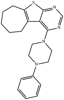 4-(4-phenyl-1-piperazinyl)-6,7,8,9-tetrahydro-5H-cyclohepta[4,5]thieno[2,3-d]pyrimidine Structure