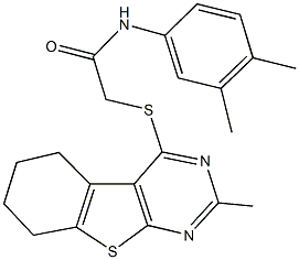 N-(3,4-dimethylphenyl)-2-[(2-methyl-5,6,7,8-tetrahydro[1]benzothieno[2,3-d]pyrimidin-4-yl)sulfanyl]acetamide Structure