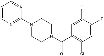 2-[4-(2-chloro-4,5-difluorobenzoyl)-1-piperazinyl]pyrimidine Structure