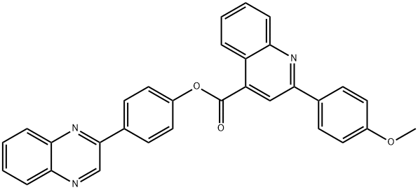 4-(2-quinoxalinyl)phenyl 2-(4-methoxyphenyl)-4-quinolinecarboxylate 结构式