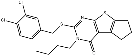 3-butyl-2-[(3,4-dichlorobenzyl)sulfanyl]-3,5,6,7-tetrahydro-4H-cyclopenta[4,5]thieno[2,3-d]pyrimidin-4-one|