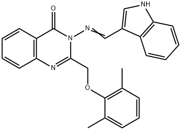 2-[(2,6-dimethylphenoxy)methyl]-3-[(1H-indol-3-ylmethylene)amino]-4(3H)-quinazolinone,380174-66-3,结构式
