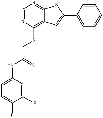 N-(3-chloro-4-fluorophenyl)-2-[(6-phenylthieno[2,3-d]pyrimidin-4-yl)sulfanyl]acetamide Struktur