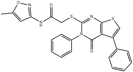 N-(5-methyl-3-isoxazolyl)-2-[(4-oxo-3,5-diphenyl-3,4-dihydrothieno[2,3-d]pyrimidin-2-yl)sulfanyl]acetamide,380191-60-6,结构式
