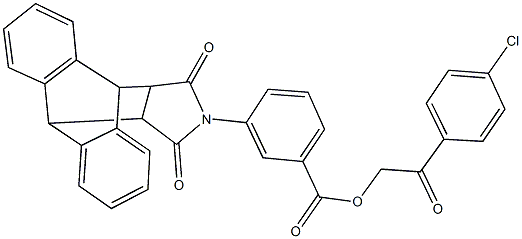 2-(4-chlorophenyl)-2-oxoethyl 3-(16,18-dioxo-17-azapentacyclo[6.6.5.0~2,7~.0~9,14~.0~15,19~]nonadeca-2,4,6,9,11,13-hexaen-17-yl)benzoate,380237-94-5,结构式