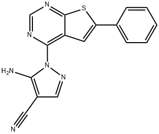 5-amino-1-(6-phenylthieno[2,3-d]pyrimidin-4-yl)-1H-pyrazole-4-carbonitrile Structure