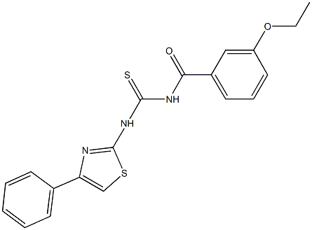 N-(3-ethoxybenzoyl)-N'-(4-phenyl-1,3-thiazol-2-yl)thiourea 结构式