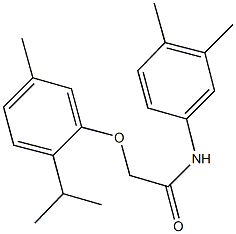 N-(3,4-dimethylphenyl)-2-(2-isopropyl-5-methylphenoxy)acetamide 化学構造式