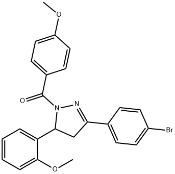 3-(4-bromophenyl)-1-(4-methoxybenzoyl)-5-(2-methoxyphenyl)-4,5-dihydro-1H-pyrazole 结构式