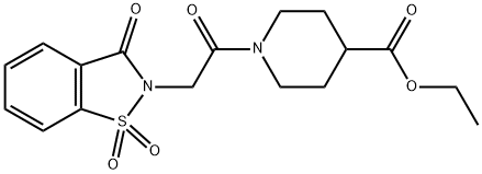 ethyl1-[(1,1-dioxido-3-oxo-1,2-benzisothiazol-2(3H)-yl)acetyl]-4-piperidinecarboxylate Structure