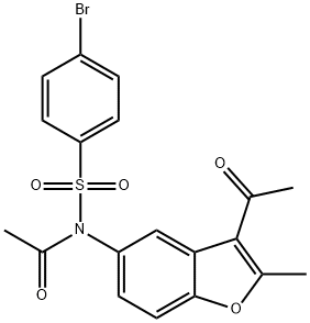 N-acetyl-N-(3-acetyl-2-methyl-1-benzofuran-5-yl)-4-bromobenzenesulfonamide Structure