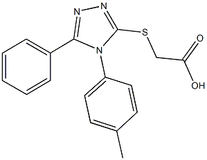 {[4-(4-methylphenyl)-5-phenyl-4H-1,2,4-triazol-3-yl]sulfanyl}acetic acid 化学構造式