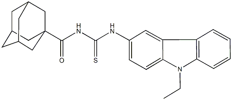 N-(1-adamantylcarbonyl)-N'-(9-ethyl-9H-carbazol-3-yl)thiourea Structure