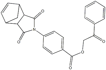 2-oxo-2-phenylethyl 4-(3,5-dioxo-4-azatricyclo[5.2.1.0~2,6~]dec-8-en-4-yl)benzoate Struktur