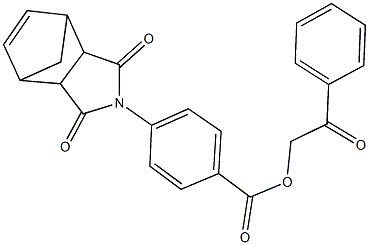 2-oxo-2-phenylethyl 4-(3,5-dioxo-4-azatricyclo[5.2.1.0~2,6~]dec-8-en-4-yl)benzoate 化学構造式