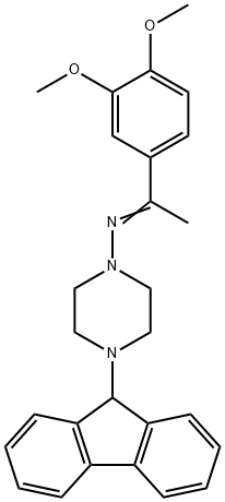 N-[1-(3,4-dimethoxyphenyl)ethylidene]-N-[4-(9H-fluoren-9-yl)-1-piperazinyl]amine Structure