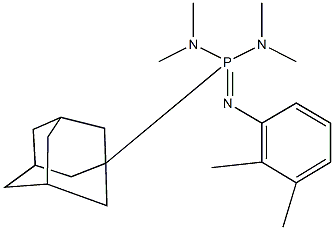 P-(1-adamantyl)-N''-(2,3-dimethylphenyl)-N,N,N',N'-tetramethylphosphonimidic diamide 结构式