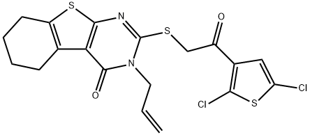 3-allyl-2-{[2-(2,5-dichloro-3-thienyl)-2-oxoethyl]sulfanyl}-5,6,7,8-tetrahydro[1]benzothieno[2,3-d]pyrimidin-4(3H)-one Structure