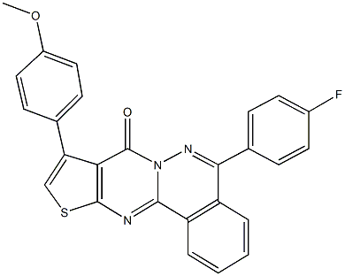 5-(4-fluorophenyl)-9-(4-methoxyphenyl)-8H-thieno[2',3':4,5]pyrimido[2,1-a]phthalazin-8-one 结构式